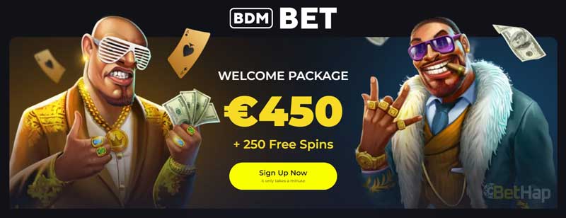 BDMBet Casino – Bonus de bienvenue €450 + 250 tours gratuits